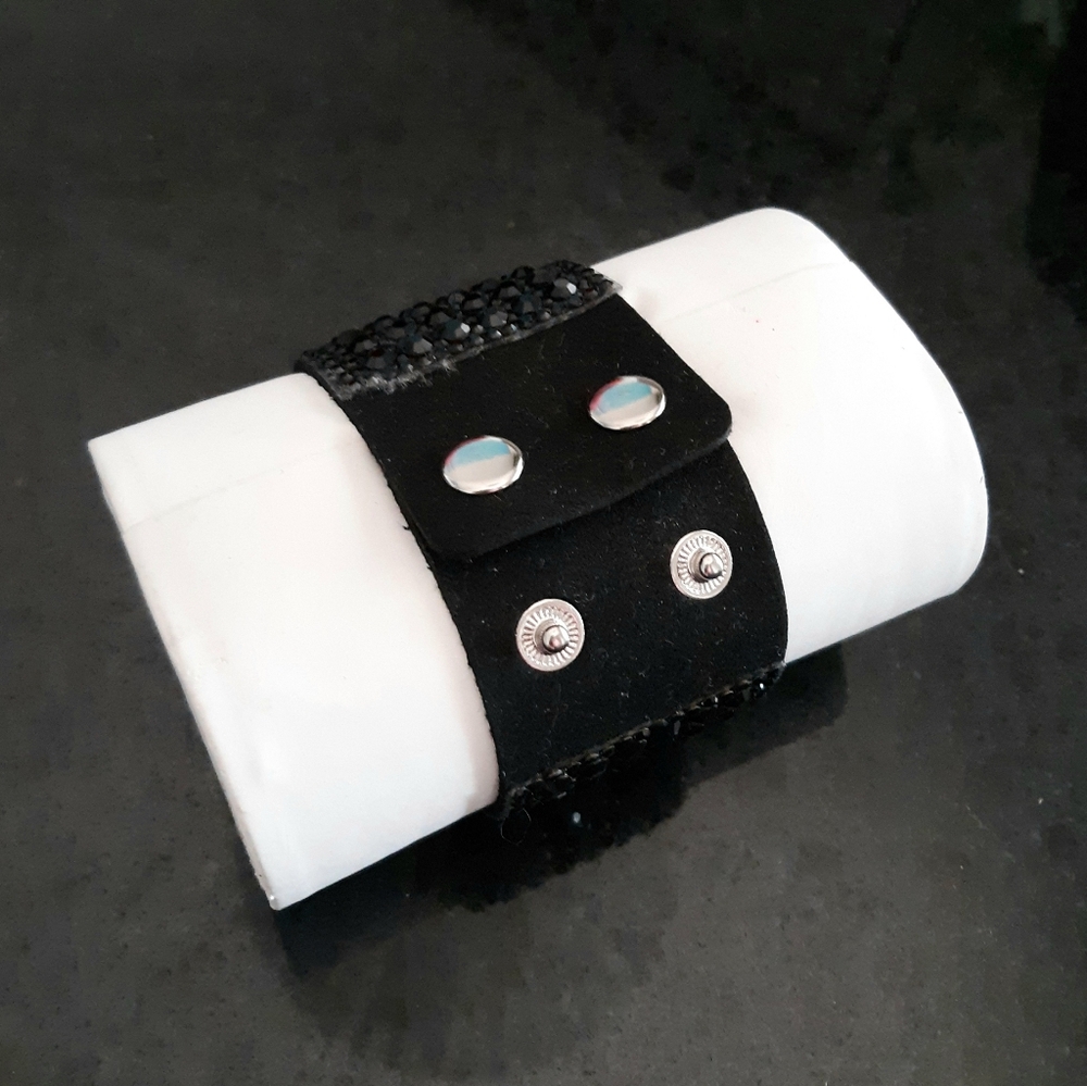 Punk Rhinestone Cuff Bracelet - Picture 3 of 5